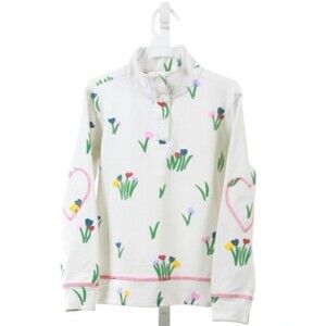 THE BEAUFORT BONNET COMPANY TODDLER GIRLS WHITE TULIP QUARTER ZIP PULLOVER 3T